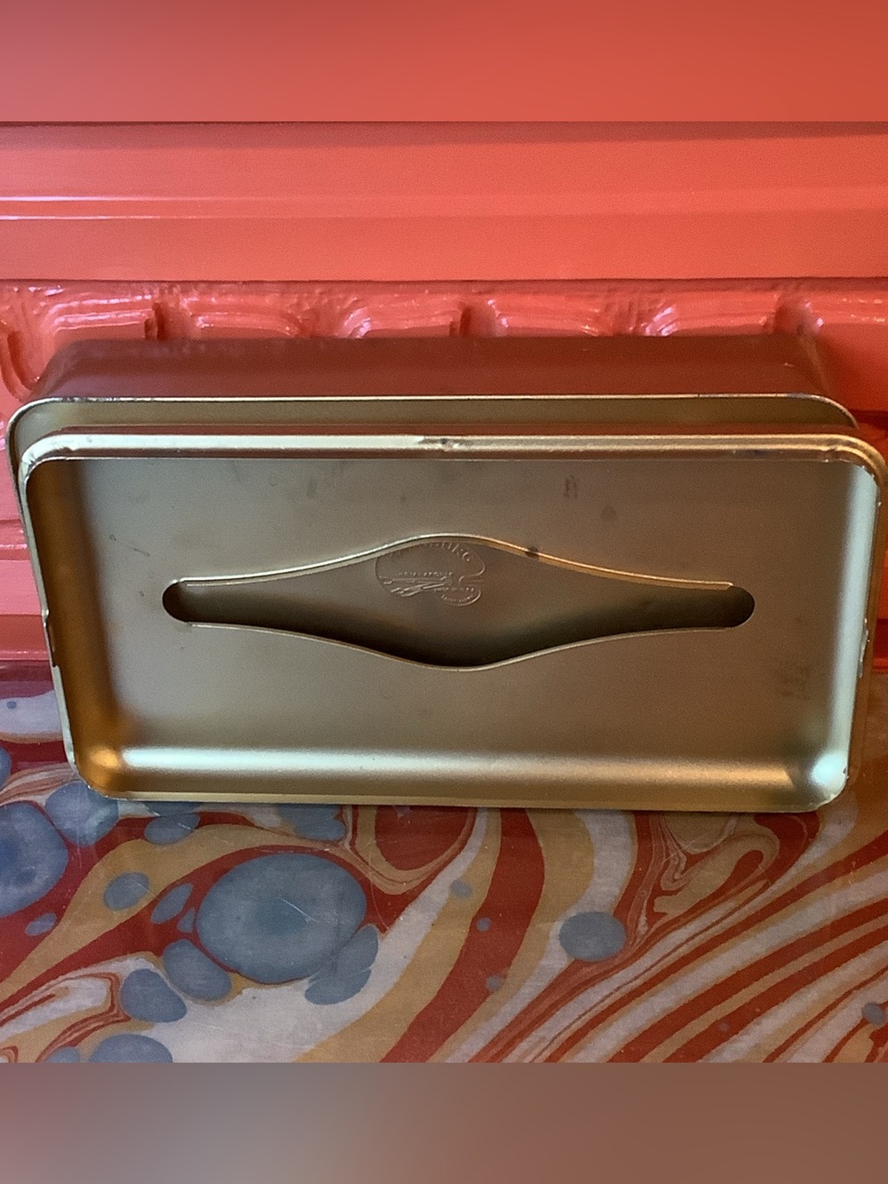 Vintage Ransburg Gold Tone Metal Tissue Box Holder Rhinestone Spiders and Web - Picture 5 of 9